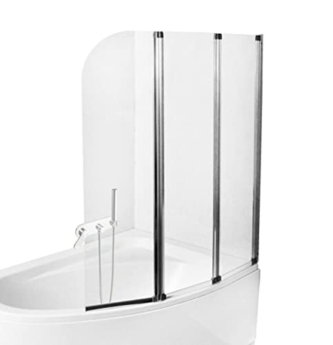 ECOLAM Badewannenabtrennung für Badewanne Duschabtrennung Ambition Glaswand Glasabtrennung 3-teilig 139 cm Klarglas Glas von ECOLAM