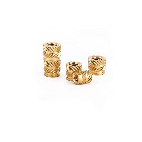 50PCS Gewinde Messing gerändelte Einsätze Mutter Heat Set Einsatzmuttern Einbettungsteile weiblich gepresst in Löcher for 3D-Druck (Größe: M4 x D6,0 x L8,0) von ECOLFE