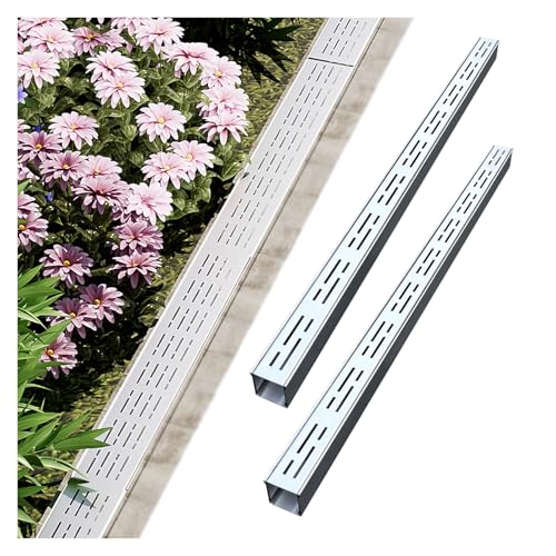 Rinnenablauf, 2er-Pack Kanalentwässerung Grabenentwässerungssystem, Abwasserkanal aus Edelstahl, Einfahrtskanalentwässerungssystem(W15cmxH6cm(5 7/8"x2 3/8")) von ECOLFE