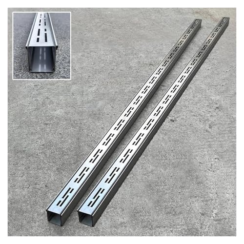 Rinnenablauf, Abflussrinne aus Edelstahl, schmaler Gartenschlitzablauf, Gehweg-Abflussabdeckung, Terrassenboden-Entwässerungssystem, Abflussrinne mit hoher Tragfähigkeit(W10cmxH6cm(4"x2 3/8")) von ECOLFE