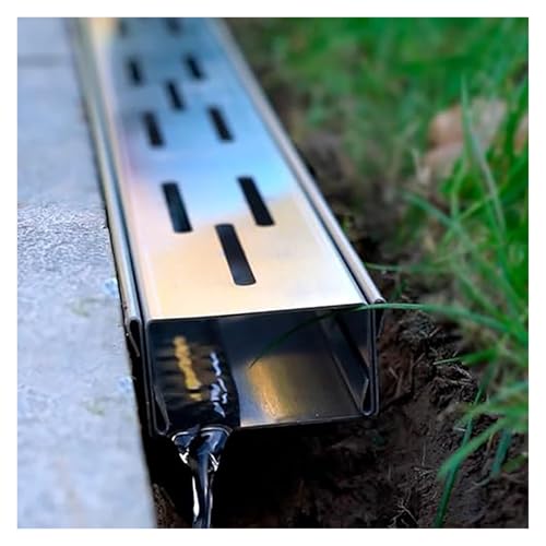 Rinnenablauf, Metall-Grabenablaufgitter, Grabenablauf mit Endkappen, silberner Duschbodenablauf aus Edelstahl, Bausatz for ineinandergreifende Grabenablaufrohre(W7cmxH3cm(2 3/4"x1 1/8")) von ECOLFE
