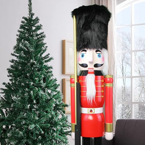 ECOM-CDL 4-Füße/5-Feet/6-Feet Riesen Holz Nussknacker König/Soldier - Rot von ECOM-CDL