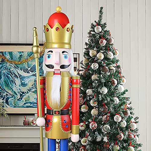 ECOM-CDL 120Cm 48" 4Ft Groß/Giant Hölzerne Nussknacker Ornament (Rote King K01) von ECOM-CDL