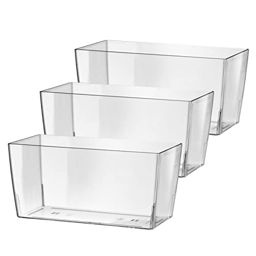 Rechteckiger Blumentopf aus transparentem Kunststoff, als Pflanzkasten oder Blumenkübel geeignet (3, 30 cm) von ECOMACETAS FLOWERPOT STORE