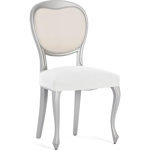 ECOMMERC3 2 Stück, atmungsaktive bi-elastische Stuhlbezüge, 2 Stück, Weiß, anpassbar, Schutz vor täglichem Verschleiß, einfach anzubringen und zu entfernen von ECOMMERC3