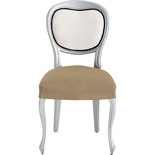 ECOMMERC3 | 2 universelle und vielseitige Stuhlbezüge – Stuhlbezug in Beige, einfach anzubringen, für Rückenlehne, Sitzfläche und Armlehnen von ECOMMERC3