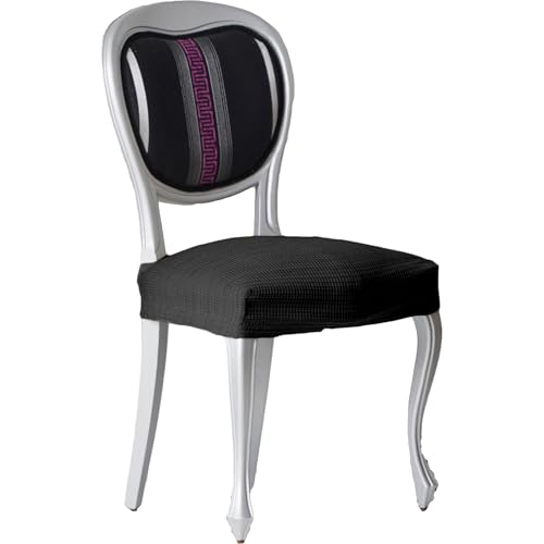 ECOMMERC3 2 x elastische Jacquard-Stuhlbezüge, 2 x Stuhlbezüge, universelle Passform, atmungsaktiv und verschleißfest, dunkelgrau, einfach anzubringen und zu entfernen von ECOMMERC3