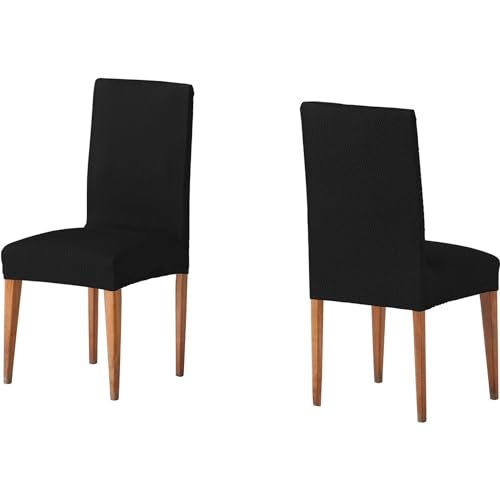 ECOMMERC3 2 x elastische und extra weiche Rückenlehnenbezüge, Schwarz, 2 verstellbare Rückenlehnenbezüge, 100% Made in Spain von ECOMMERC3