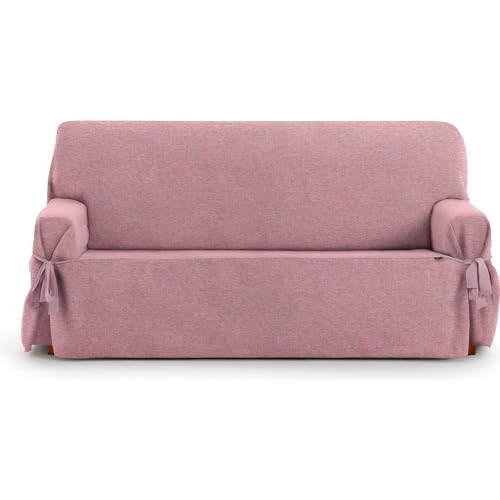 ECOMMERC3 3-Sitzer-Sofabezug aus Jacquard-Stoff, Nicht elastisch, Farbe: Rosa, mit dekorativen Schleifen und elegantem Schutz für Ihr Sofa von ECOMMERC3