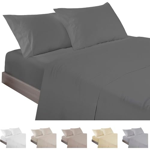 ECOMMERC3 3-teiliges Bettwäsche-Set für Betten mit 80 cm, Bettwäsche mit Spannbettlaken, Bettbezug und 1 Kissenbezug, Anthrazit, extra weich und leicht ECOMMERC3 3-teiliges Bettwäsche-Set für Betten mit 80 cm, Bettwäsche mit Spannbettlaken, Bettbezug und 1 Kissenbezug, Anthrazit, extra weich und leicht von ECOMMERC3