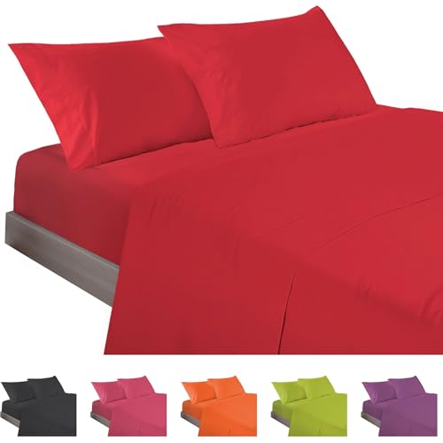 ECOMMERC3 3-teiliges Bettwäsche-Set für Betten mit 80 cm Breite, Bettwäsche-Set mit Spannbettlaken, Bettbezug und 1 Kissenbezug, Rot, extra weich und leicht ECOMMERC3 3-teiliges Bettwäsche-Set für Betten mit 80 cm Breite, Bettwäsche-Set mit Spannbettlaken, Bettbezug und 1 Kissenbezug, Rot, extra weich und leicht von ECOMMERC3