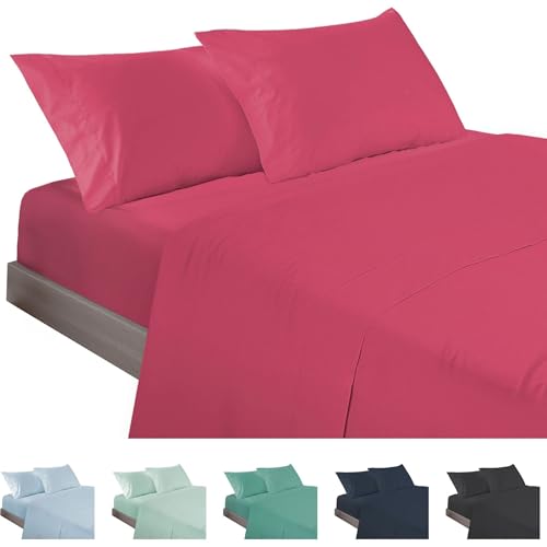ECOMMERC3 3-teiliges Bettwäsche-Set für Betten mit Einer Breite von 135 cm, Bettwäsche mit Spannbettlaken, Bettbezug und 1 Kissenbezug, Kirschrot, extra weich und leicht ECOMMERC3 3-teiliges Bettwäsche-Set für Betten mit Einer Breite von 135 cm, Bettwäsche mit Spannbettlaken, Bettbezug und 1 Kissenbezug, Kirschrot, extra weich und leicht von ECOMMERC3