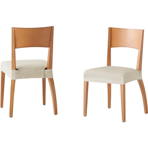 ECOMMERC3 6 elastische und extra weiche, elfenbeinfarben, 6 verstellbare Sitzbezüge, 100% Made in Spain, Elfenbein, Pack 6 Asiento von ECOMMERC3