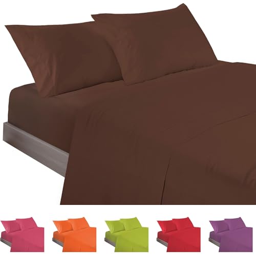 ECOMMERC3 Bettwäsche-Set, 3-teilig, für Betten mit 105 cm, Bettwäsche mit Spannbettlaken, Bettbezug und 1 Kissenbezug, braun, extra weich und leicht ECOMMERC3 Bettwäsche-Set, 3-teilig, für Betten mit 105 cm, Bettwäsche mit Spannbettlaken, Bettbezug und 1 Kissenbezug, braun, extra weich und leicht von ECOMMERC3