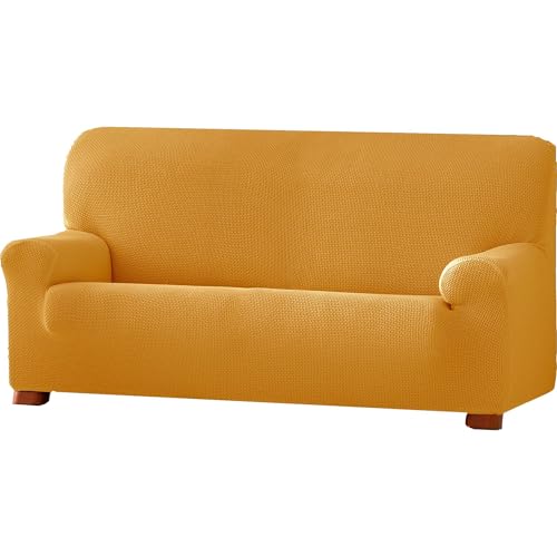 ECOMMERC3 Bi-elastischer Jacquard-Sofabezug, Größe 2-Sitzer, vollständiger Schutz, atmungsaktiv und anpassbar, senffarben, kompatibel mit verschiedenen Sofa-Modellen von ECOMMERC3