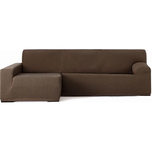 ECOMMERC3 Chaiselong-Sofabezug mit langem Arm Links, universell und vielseitig – Sofabezug Chaiselongue, Farbe Braun, einfach zu montierender Schutz für Rückenlehne, Sitz und Armlehnen von ECOMMERC3
