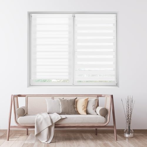 ECOMMERC3 Doppelrollo Nacht und Tag ohne Bohren Größe 60x150 - Easyfix Rollo OHNE Werkzeuge Stoffgröße 57x145 - Doppelrollo Nacht und Tag Weiß ECOMMERC3 Doppelrollo Nacht und Tag ohne Bohren Größe 60x150 - Easyfix Rollo OHNE Werkzeuge Stoffgröße 57x145 - Doppelrollo Nacht und Tag Weiß von ECOMMERC3