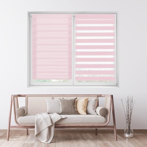 ECOMMERC3 Doppelrollo Nacht und Tag ohne Bohren Größe 72x180 - Easyfix Rollo OHNE Werkzeuge Stoffgröße 69x175 - Doppelrollo Nacht und Tag Rosa ECOMMERC3 Doppelrollo Nacht und Tag ohne Bohren Größe 72x180 - Easyfix Rollo OHNE Werkzeuge Stoffgröße 69x175 - Doppelrollo Nacht und Tag Rosa von ECOMMERC3