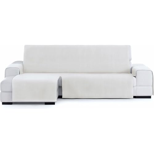 ECOMMERC3 Elastischer Sofabezug für Chaiselongue, extra Links, weiß, mit verstellbaren Gummibändern, kompatibel mit Ecksofas Links oder rechts von ECOMMERC3