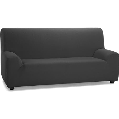 ECOMMERC3 Elastischer und extra weicher Sofabezug für 2-Sitzer-Sofa, verstellbar, Anthrazit, 100% Made in Spain von ECOMMERC3