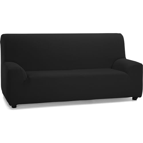 ECOMMERC3 Elastischer und extra weicher Sofabezug für 2-Sitzer-Sofa, verstellbar, Schwarz, 100 von ECOMMERC3