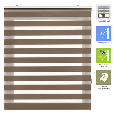 ECOMMERC3 Elegante Doppelrollo Tag und Nacht Größe 100x250 - Doppelrollo Tag und Nacht Stoffgröße 97x245 - Einfach zu installierender Rollo Farbe Braun ECOMMERC3 Elegante Doppelrollo Tag und Nacht Größe 100x250 - Doppelrollo Tag und Nacht Stoffgröße 97x245 - Einfach zu installierender Rollo Farbe Braun von ECOMMERC3
