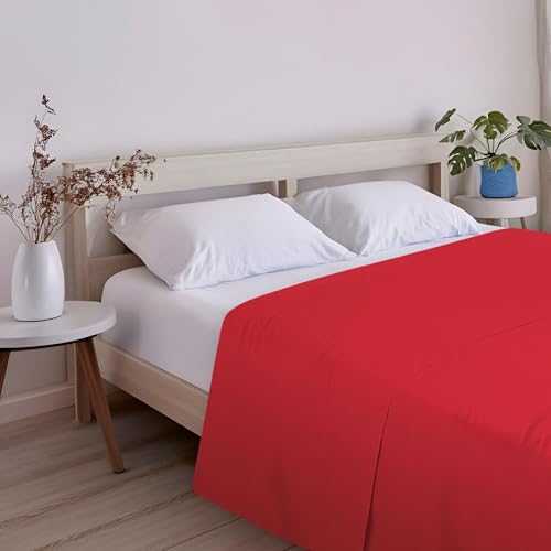 ECOMMERC3 Extra weiches und bequemes Bettlaken für Betten mit 180 cm, Rot, atmungsaktiv, pflegeleicht ECOMMERC3 Extra weiches und bequemes Bettlaken für Betten mit 180 cm, Rot, atmungsaktiv, pflegeleicht von ECOMMERC3