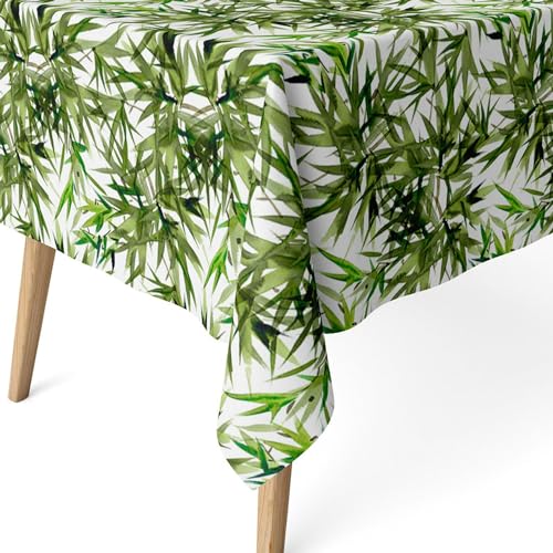 ECOMMERC3 Fleckabweisende Tischdecke für rechteckigen Tisch, Größe 100 x 140 cm, schmutzabweisende Tischdecke, extra weich und wasserdicht, Grün von ECOMMERC3