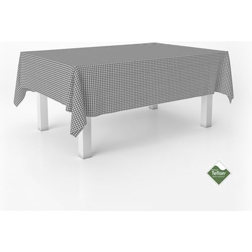 ECOMMERC3 Fleckabweisende Tischdecke für rechteckigen Tisch, Größe 100x140 cm | Schmutzabweisende Tischdecke, extra weich und wasserdicht, Dunkelgrau von ECOMMERC3