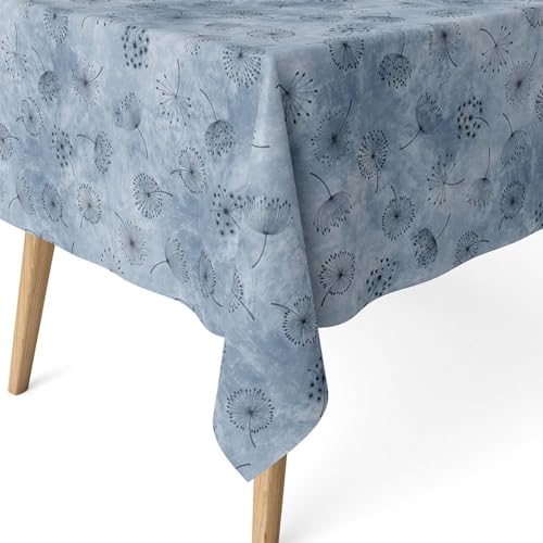 ECOMMERC3 Fleckabweisende Tischdecke für rechteckigen Tisch, Größe 140 x 140 cm, schmutzabweisende Tischdecke, extra weich und wasserdicht, Blau von ECOMMERC3
