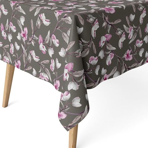 ECOMMERC3 Fleckabweisende Tischdecke für rechteckigen Tisch, Größe 180x140 cm | Schmutzabweisende Tischdecke, extra weich und wasserdicht, OLGA Magenta von ECOMMERC3