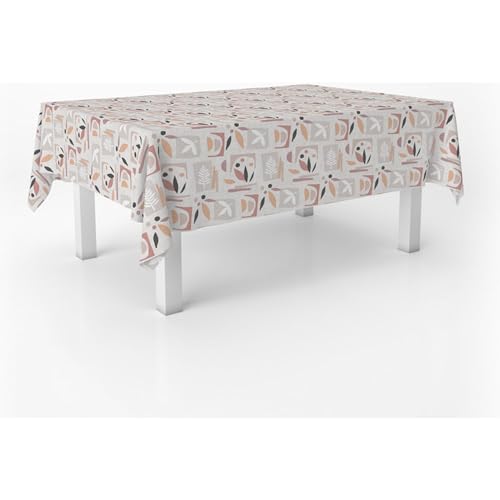ECOMMERC3 Fleckabweisende Tischdecke für rechteckigen Tisch, Größe 180x140 cm | Schmutzabweisende Tischdecke, extra weich und wasserdicht, SEGRE ROSA von ECOMMERC3