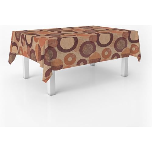 ECOMMERC3 Fleckabweisende Tischdecke für rechteckigen Tisch, Größe 180x140 cm | Schmutzabweisende Tischdecke, extra weich und wasserdicht, TAMBRE ORANGE von ECOMMERC3