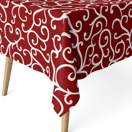 ECOMMERC3 Fleckabweisende Tischdecke für rechteckigen Tisch, Größe 220 x 140 cm, schmutzabweisend, extra weich und wasserdicht, Bordeaux, Burgunderrot ECOMMERC3 Fleckabweisende Tischdecke für rechteckigen Tisch, Größe 220 x 140 cm, schmutzabweisend, extra weich und wasserdicht, Bordeaux, Burgunderrot von ECOMMERC3