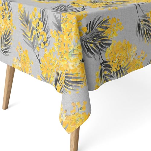 ECOMMERC3 Fleckabweisende Tischdecke für rechteckigen Tisch, Größe 220 x 140 cm, schmutzabweisende Tischdecke, extra weich und wasserdicht, Grau von ECOMMERC3