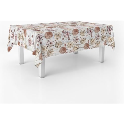 ECOMMERC3 Fleckabweisende Tischdecke für rechteckigen Tisch, Größe 220x140 cm | Schmutzabweisende Tischdecke, extra weich und wasserdicht, Freda LILA von ECOMMERC3