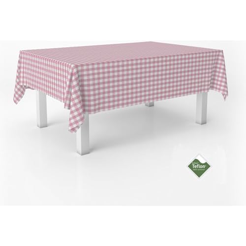 ECOMMERC3 Fleckabweisende Tischdecke für rechteckigen Tisch, Größe 220x140 cm | Schmutzabweisende Tischdecke, extra weich und wasserdicht, Rosa von ECOMMERC3