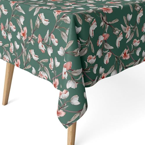 ECOMMERC3 Fleckabweisende Tischdecke für rechteckigen Tisch, Größe 240x140 cm | Schmutzabweisende Tischdecke, extra weich und wasserdicht, OLGA GRÜN ECOMMERC3 Fleckabweisende Tischdecke für rechteckigen Tisch, Größe 240x140 cm | Schmutzabweisende Tischdecke, extra weich und wasserdicht, OLGA GRÜN von ECOMMERC3