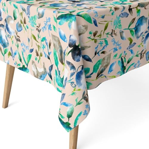 ECOMMERC3 Fleckabweisende Tischdecke für rechteckigen Tisch, Größe 240x140 cm | Schmutzabweisende Tischdecke, extra weich und wasserdicht, ACUARELA BLAU von ECOMMERC3