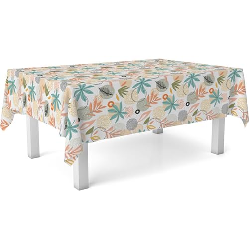 ECOMMERC3 Fleckabweisende Tischdecke für rechteckigen Tisch, Größe 240x140 cm | Schmutzabweisende Tischdecke, extra weich und wasserdicht, Sella ORANGE von ECOMMERC3