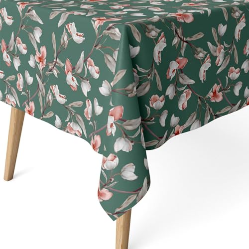 ECOMMERC3 Fleckabweisende Tischdecke für rechteckigen Tisch, Größe 300 x 140 cm, schmutzabweisende Tischdecke, extra weich und wasserdicht, Grün von ECOMMERC3