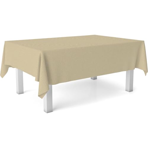 ECOMMERC3 Fleckabweisende Tischdecke für rechteckigen Tisch, Größe 300x140 cm | Schmutzabweisende Tischdecke, extra weich und wasserdicht, BEIGE von ECOMMERC3