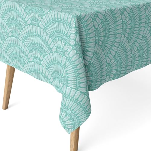 ECOMMERC3 Fleckabweisende Tischdecke für runden Tisch, Größe 140, rund | Schmutzabweisende Tischdecke, extra weich und wasserdicht, CIES Verde von ECOMMERC3