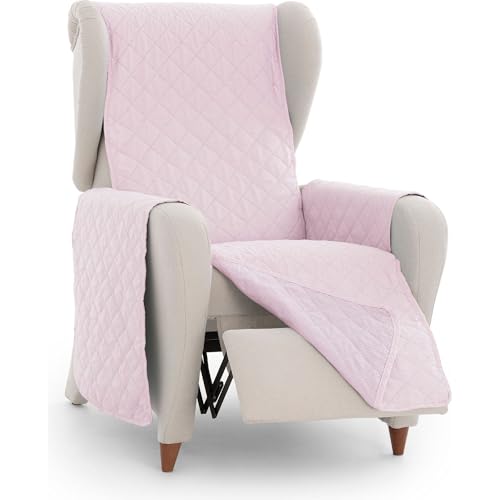 ECOMMERC3 Gesteppter und Rutschfester Sofabezug, 1-Sitzer, rosa, weicher und eleganter Schutz mit verstellbarem Design, robust und waschbar von ECOMMERC3