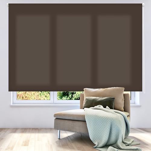 ECOMMERC3 | Glattes, durchscheinendes Rollo 160x250 Breite x Höhe - Rollo Stoffmaß 157x245- Einfache Rollo - Installation an Wand oder Decke - Rollo Dunkelbraun ECOMMERC3 | Glattes, durchscheinendes Rollo 160x250 Breite x Höhe - Rollo Stoffmaß 157x245- Einfache Rollo - Installation an Wand oder Decke - Rollo Dunkelbraun von ECOMMERC3