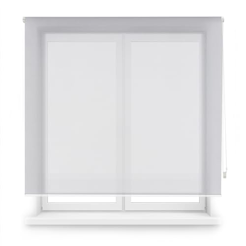 ECOMMERC3 Rollo für Bildschirm nach Maß, Größe 80 x 250 cm, einfache Installation an Wand oder Decke, Stoffgröße 77 x 245 cm, Grau von ECOMMERC3