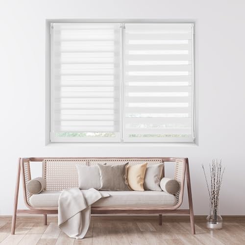 ECOMMERC3 Doppelrollo Nacht und Tag ohne Bohren Größe 42x180 - Easyfix Rollo OHNE Werkzeuge Stoffgröße 39x175 - Doppelrollo Nacht und Tag Gebrochenes Weiß ECOMMERC3 Doppelrollo Nacht und Tag ohne Bohren Größe 42x180 - Easyfix Rollo OHNE Werkzeuge Stoffgröße 39x175 - Doppelrollo Nacht und Tag Gebrochenes Weiß von ECOMMERC3