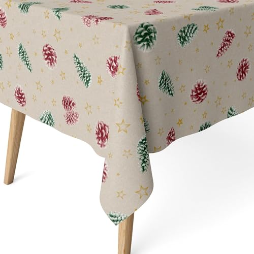 ECOMMERC3 | Schmutzabweisende Tischdecke für rechteckige Tische 100x140 cm - Extraweiche, wasserdichte, schmutzabweisende Tischdecke, Farbe Ananas GRÜN von ECOMMERC3