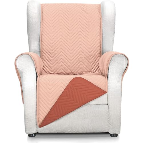 ECOMMERC3 Sesselbezug für 1-Sitzer-Sessel, vollständige Passform, Bezug für 1-Sitzer-Sessel und Relaxsessel, Farbe Dachziegel/Koralle von ECOMMERC3