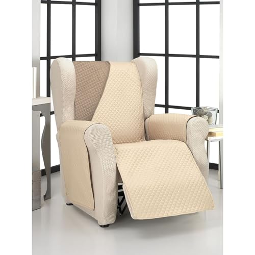ECOMMERC3 Sesselbezug für 1-Sitzer-Sessel, vollständige Passform, für 1-Sitzer-Sessel und Relaxsessel, Beige/Leder von ECOMMERC3